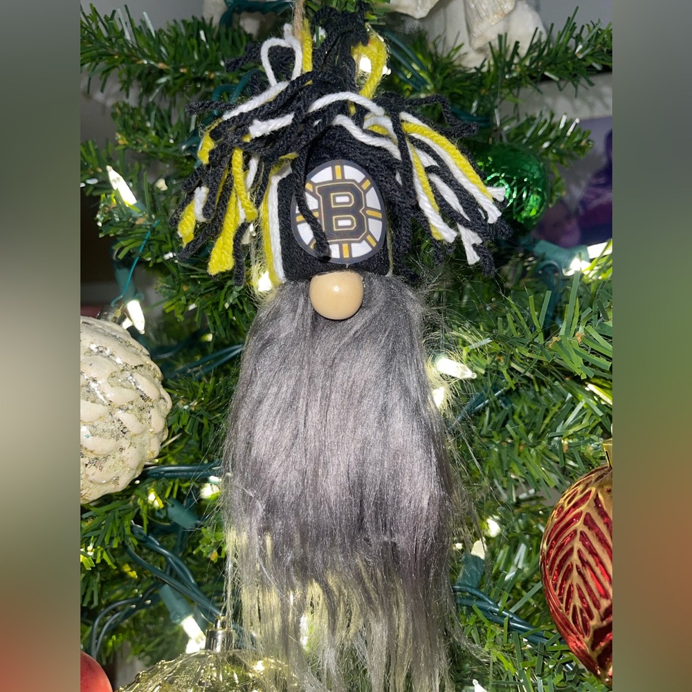 Boston Bruins Christmas gnome ornament
